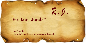 Rotter Jenő névjegykártya